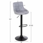 ΣΚΑΜΠΟ ΜΠΑΡ ROSE HM204.10 ΜΕ ΑΜΟΡΤΙΣΕΡ Κ ΕΠΕΝΔΥΣΗ ΓΚΡΙ PU Φ44x85-107Υεκ. - Image 2