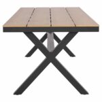 ΤΡΑΠΕΖΙ ΑΛΟΥΜΙΝΙΟΥ ΟΡΘΟΓΩΝΙΟ TAWNEE HM6039.01 ΑΝΘΡΑΚΙ-POLYWOOD ΦΥΣΙΚΟ 219,5x89,5x73Υ - Image 4