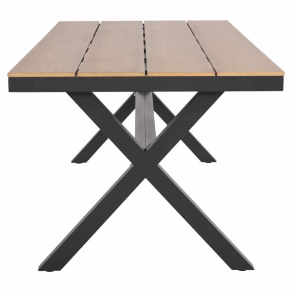 ΤΡΑΠΕΖΙ ΑΛΟΥΜΙΝΙΟΥ ΟΡΘΟΓΩΝΙΟ TAWNEE HM6039.01 ΑΝΘΡΑΚΙ-POLYWOOD ΦΥΣΙΚΟ 219,5x89,5x73Υ - Image 4