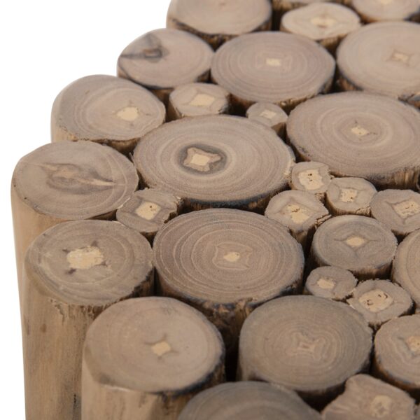 ΤΡΑΠΕΖΙ ΒΟΗΘΗΤΙΚΟ ΣΤΡΟΓΓΥΛΟ COOTER HM9866 ΚΛΑΔΙΑ ΞΥΛΟΥ ΤΕΑΚ ΦΥΣΙΚΟ Φ29,5x40,5Υεκ - Image 6