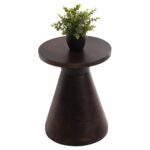 ΤΡΑΠΕΖΙ ΣΑΛΟΝΙΟΥ ΣΤΡΟΓΓΥΛΟ FOSS HM9699 ΜΑΣΙΦ MANGO ΣΚΟΥΡΟ ΚΑΦΕ Φ35x45Υεκ.