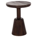 ΤΡΑΠΕΖΙ ΣΑΛΟΝΙΟΥ ΣΤΡΟΓΓΥΛΟ CRABB HM9701 ΜΑΣΙΦ MANGO ΣΚΟΥΡΟ ΚΑΦΕ Φ40x49,5Υεκ. - Image 3