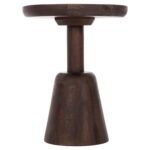 ΤΡΑΠΕΖΙ ΣΑΛΟΝΙΟΥ ΣΤΡΟΓΓΥΛΟ CRABB HM9701 ΜΑΣΙΦ MANGO ΣΚΟΥΡΟ ΚΑΦΕ Φ40x49,5Υεκ. - Image 4