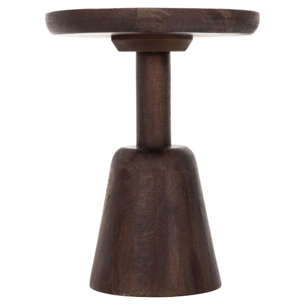 ΤΡΑΠΕΖΙ ΣΑΛΟΝΙΟΥ ΣΤΡΟΓΓΥΛΟ CRABB HM9701 ΜΑΣΙΦ MANGO ΣΚΟΥΡΟ ΚΑΦΕ Φ40x49,5Υεκ. - Image 4