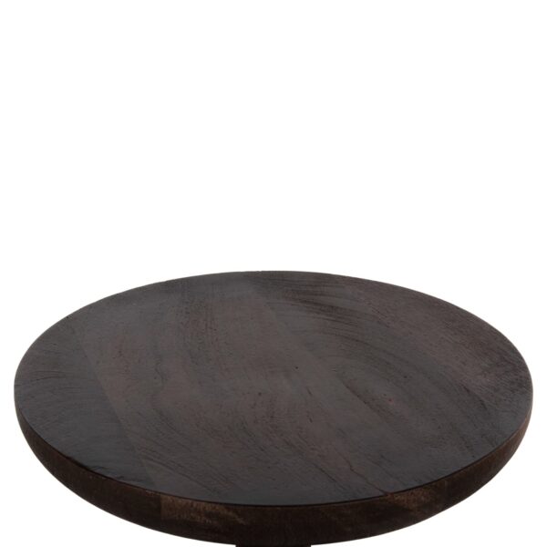 ΤΡΑΠΕΖΙ ΣΑΛΟΝΙΟΥ ΣΤΡΟΓΓΥΛΟ CRABB HM9701 ΜΑΣΙΦ MANGO ΣΚΟΥΡΟ ΚΑΦΕ Φ40x49,5Υεκ. - Image 5