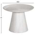 ΤΡΑΠΕΖΙ ΣΑΛΟΝΙΟΥ ΣΤΡΟΓΓΥΛΟ ROSS HM9709 ΜΑΣΙΦ ΞΥΛΟ MANGO-ΛΕΥΚΟ Φ60x45Υεκ. - Image 2