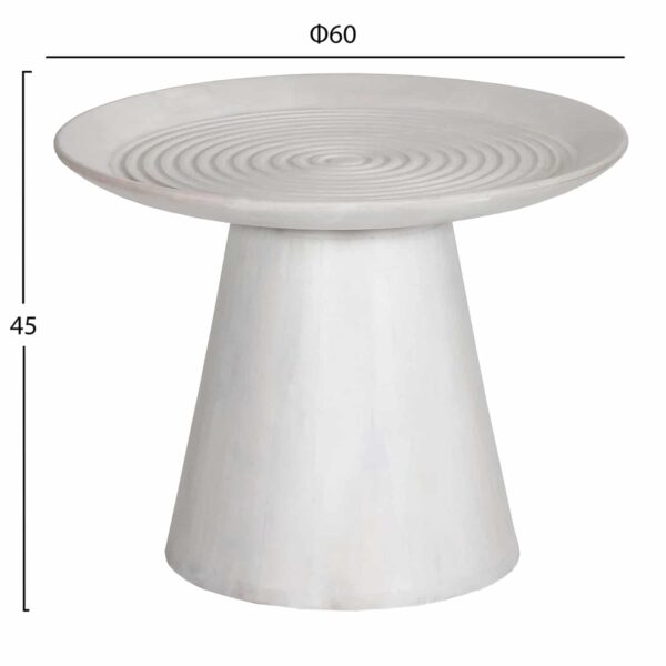 ΤΡΑΠΕΖΙ ΣΑΛΟΝΙΟΥ ΣΤΡΟΓΓΥΛΟ ROSS HM9709 ΜΑΣΙΦ ΞΥΛΟ MANGO-ΛΕΥΚΟ Φ60x45Υεκ. - Image 2