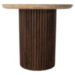 ΤΡΑΠΕΖΙ ΣΑΛΟΝΙΟΥ ΣΤΡΟΓΓΥΛΟ GLADYS HM9714 ΜΑΣΙΦ MANGO-ΤΡΑΒΕΡΤΙΝΑ Φ55x50Υεκ. - Image 3