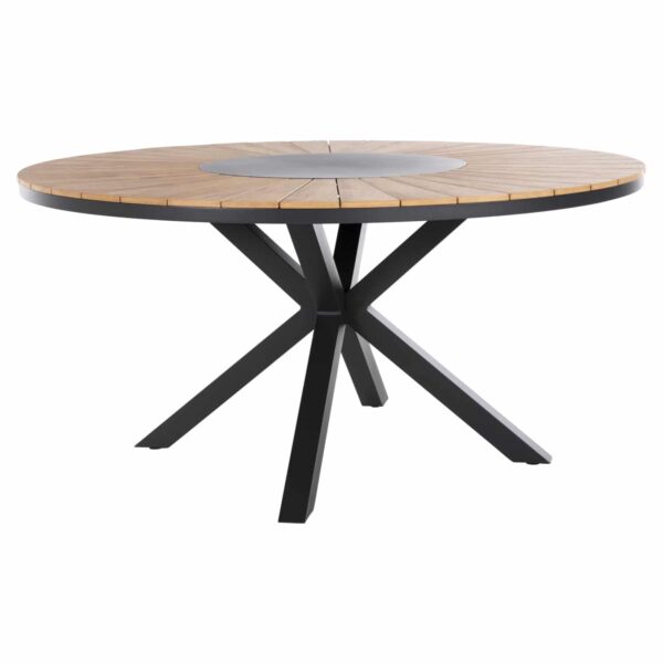 ΤΡΑΠΕΖΙ ΣΤΡΟΓΓΥΛΟ ΕΞ.ΧΩΡΟΥ MORIL HM6042.01 ΑΛΟΥΜΙΝΙΟ ΑΝΘΡΑΚΙ-POLYWOOD ΦΥΣΙΚΟ Φ150εκ. - Image 3