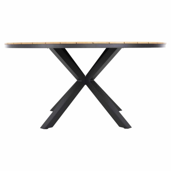 ΤΡΑΠΕΖΙ ΣΤΡΟΓΓΥΛΟ ΕΞ.ΧΩΡΟΥ MORIL HM6042.01 ΑΛΟΥΜΙΝΙΟ ΑΝΘΡΑΚΙ-POLYWOOD ΦΥΣΙΚΟ Φ150εκ. - Image 4