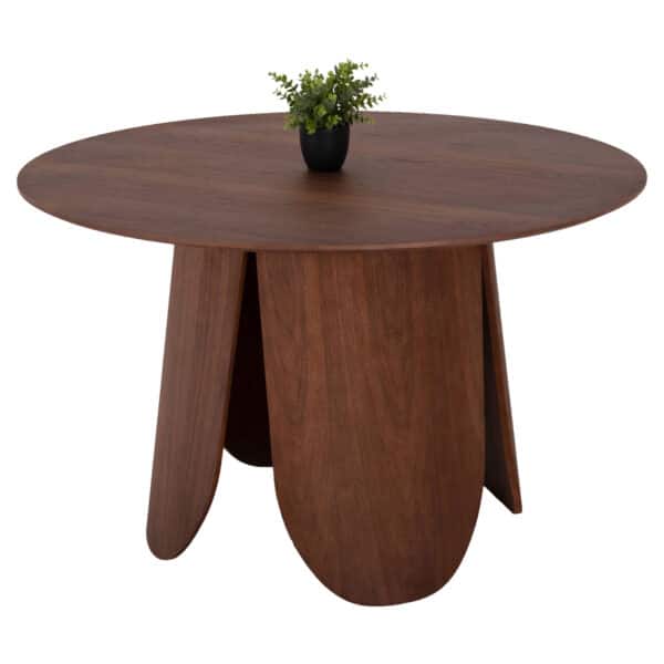ΤΡΑΠΕΖΙ ΣΤΡΟΓΓΥΛΟ DENTY HM9612.02 MDF ΜΕ ΚΑΠΛΑΜΑ ΔΡΥΟΣ-ΧΡΩΜΑ ΚΑΡΥΔΙ Φ120x75Υεκ. - Image 1