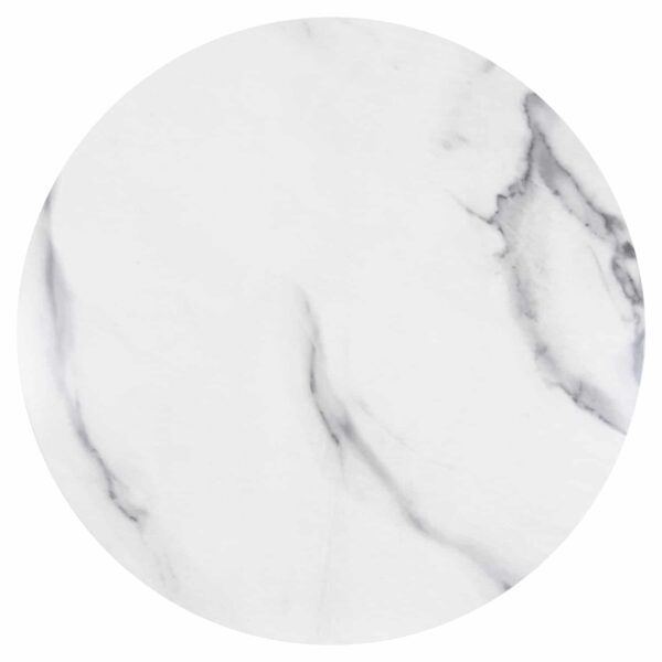 ΤΡΑΠΕΖΙ ΣΤΡΟΓΓΥΛΟ DORIK HM9768.01 MDF ΛΕΥΚΟ ΜΑΡΜΑΡΟ-MDF ΠΟΔΙΑ Φ120x77Υεκ. - Image 5