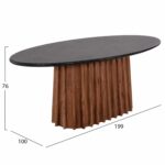 ΤΡΑΠΕΖΙ ΤΡΑΠΕΖΑΡΙΑΣ ΟΒΑΛ DRAXX HM9689 ΜΑΣΙΦ ΑΚΑΚΙΑ-ΜΑΥΡΟ ΜΑΡΜΑΡΟ 200x100x76Υεκ. - Image 2