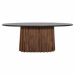 ΤΡΑΠΕΖΙ ΤΡΑΠΕΖΑΡΙΑΣ ΟΒΑΛ DRAXX HM9689 ΜΑΣΙΦ ΑΚΑΚΙΑ-ΜΑΥΡΟ ΜΑΡΜΑΡΟ 200x100x76Υεκ. - Image 3