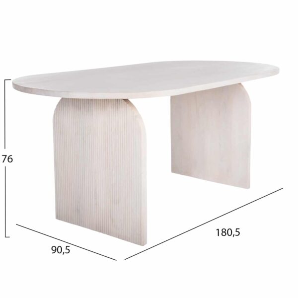 ΤΡΑΠΕΖΙ ΤΡΑΠΕΖΑΡΙΑΣ ΟΒΑΛ ΗΟΝΚΥ HM9690 ΜΑΣΙΦ ΞΥΛΟ MANGO ΣΕ ΛΕΥΚΟ 180,5x90,5x76Υεκ. - Image 2