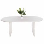 ΤΡΑΠΕΖΙ ΤΡΑΠΕΖΑΡΙΑΣ ΟΒΑΛ ΗΟΝΚΥ HM9690 ΜΑΣΙΦ ΞΥΛΟ MANGO ΣΕ ΛΕΥΚΟ 180,5x90,5x76Υεκ. - Image 3