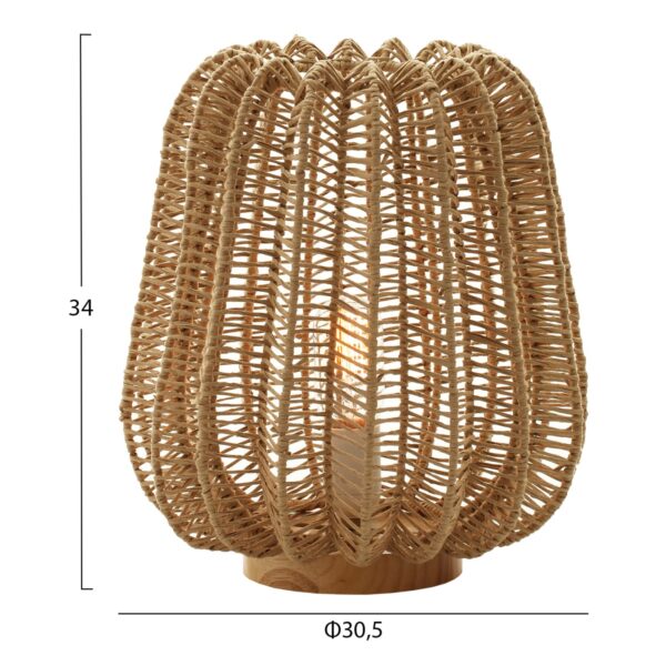 ΕΠΙΤΡΑΠΕΖΙΟ ΦΩΤΙΣΤΙΚΟ HM4350 ΜΕΤΑΛΛΟ ΜΕ PAPER ROPE ΣΕ ΦΥΣΙΚΟ Φ30,5Χ34Υεκ. - Image 2