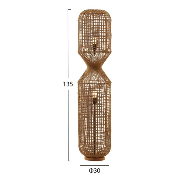 ΦΩΤΙΣΤΙΚΟ ΔΑΠΕΔΟΥ HM4357 ΜΕΤΑΛΛΟ-PAPER ROPE ΣΕ ΚΑΦΕ-2 ΛΑΜΠΕΣ Φ30x134Υεκ. - Image 2