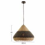 ΦΩΤΙΣΤΙΚΟ ΟΡΟΦΗΣ ΚΡΕΜΑΣΤΟ HM4354 ΦΥΣΙΚΟ RAΤΤΑΝ-PAPER ROPE-ΦΥΣΙΚΟ&ΜΑΥΡΟ Φ54x42-145Υεκ. - Image 2