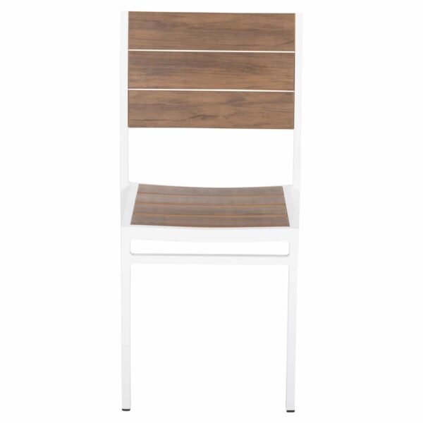 ΚΑΡΕΚΛΑ ΑΛΟΥΜΙΝΙΟΥ SAGA HM6063.01 ΛΕΥΚΗ ΜΕ POLYWOOD 46x52x86Υεκ. - Image 3