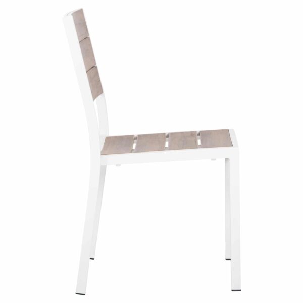 ΚΑΡΕΚΛΑ ΑΛΟΥΜΙΝΙΟΥ SAGA HM6063.01 ΛΕΥΚΗ ΜΕ POLYWOOD 46x52x86Υεκ. - Image 4