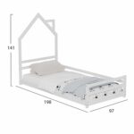ΚΡΕΒΑΤΙ ΠΑΙΔΙΚΟ HOUSER HM676.03 τ.MONTESSORI ΞΥΛΟ ΠΕΥΚΟ ΛΕΥΚΟ- 190x90εκ - Image 3