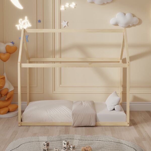 ΚΡΕΒΑΤΙ ΠΑΙΔΙΚΟ PEPE HM677.01 τ.MONTESSORI ΞΥΛΟ ΠΕΥΚΟ ΦΥΣΙΚΟ- 190x90εκ - Image 4