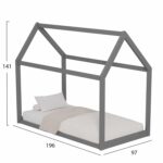 ΚΡΕΒΑΤΙ ΠΑΙΔΙΚΟ PEPE HM677.05 τ.MONTESSORI ΞΥΛΟ ΠΕΥΚΟ ΓΚΡΙ- 190x90εκ - Image 3