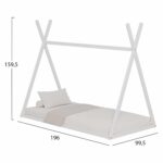 ΚΡΕΒΑΤΙ ΠΑΙΔΙΚΟ MUNK HM681.03 τ.MONTESSORI ΜΑΣΙΦ ΞΥΛΟ ΠΕΥΚΟΥ ΛΕΥΚΟ- 190x90εκ - Image 3