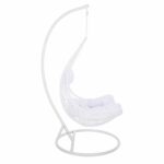 ΚΡΕΜΑΣΤΗ ΠΟΛΥΘΡΟΝΑ ΦΩΛΙΑ MILLIE HM5996.03 ΜΕΤΑΛΛΟ-ΣΥΝΘ.RATTAN ΛΕΥΚΟ Φ95x195Υεκ. - Image 4