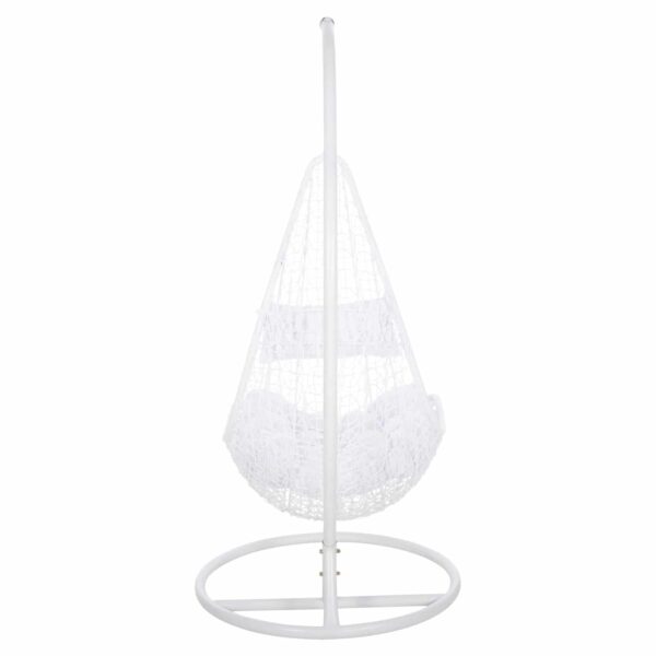 ΚΡΕΜΑΣΤΗ ΠΟΛΥΘΡΟΝΑ ΦΩΛΙΑ MILLIE HM5996.03 ΜΕΤΑΛΛΟ-ΣΥΝΘ.RATTAN ΛΕΥΚΟ Φ95x195Υεκ. - Image 6