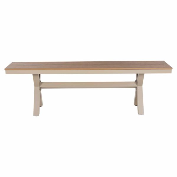 ΠΑΓΚΑΚΙ ΑΛΟΥΜΙΝΙΟΥ TAWNEE HM6038.04 ΣΑΜΠΑΝΙ-POLYWOOD ΚΑΘΙΣΜΑ ΦΥΣΙΚΟ 150x36x45Υεκ. - Image 3