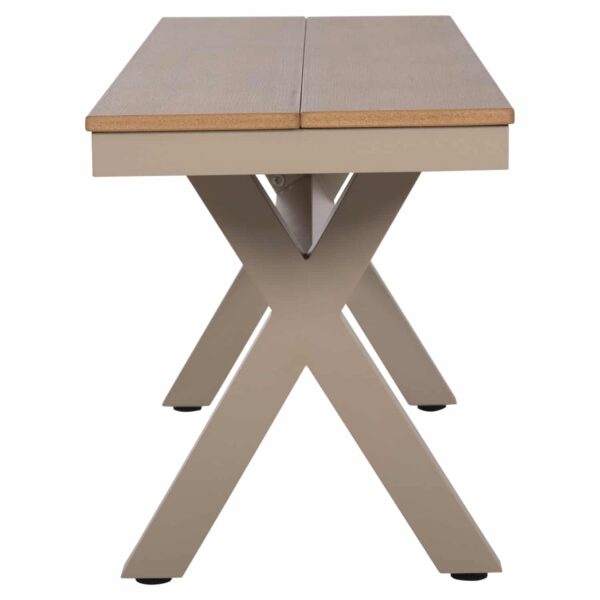 ΠΑΓΚΑΚΙ ΑΛΟΥΜΙΝΙΟΥ TAWNEE HM6038.04 ΣΑΜΠΑΝΙ-POLYWOOD ΚΑΘΙΣΜΑ ΦΥΣΙΚΟ 150x36x45Υεκ. - Image 5