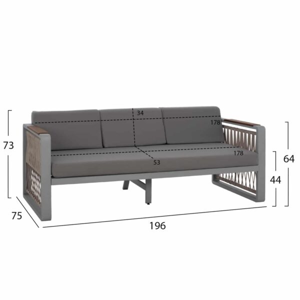 ΣΕΤ ΕΞ.ΧΩΡΟΥ HELENIA HM5883.01 4ΤΜΧ ΜΕ ΣΧΟΙΝΙ ΑΛΟΥΜΙΝΙΟ ΙΡΟΚΟ-ΜΑΞΙΛΑΡΙΑ ΓΚΡΙ - Image 2