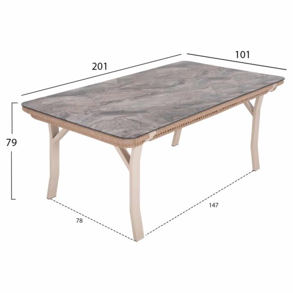 ΣΕΤ ΤΡΑΠΕΖΑΡΙΑΣ ΕΞ.ΧΩΡΟΥ 7ΤΜΧ DRIMM HM6119.01 ΑΛΟΥΜΙΝΙΟ ΜΠΕΖ- ΣΧΟΙΝΙ ΚΑΠΟΥΤΣΙΝΟ - Image 3