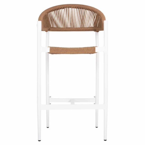 ΣΚΑΜΠΟ BAR ΑΛΟΥΜΙΝΙΟΥ GREGG HM5788.11 ΛΕΥΚΟ-ΜΠΕΖ ΤΗΣ ΑΜΜΟΥ ΣΥΝΘ.RATTAN 55x57x106Υεκ. - Image 3