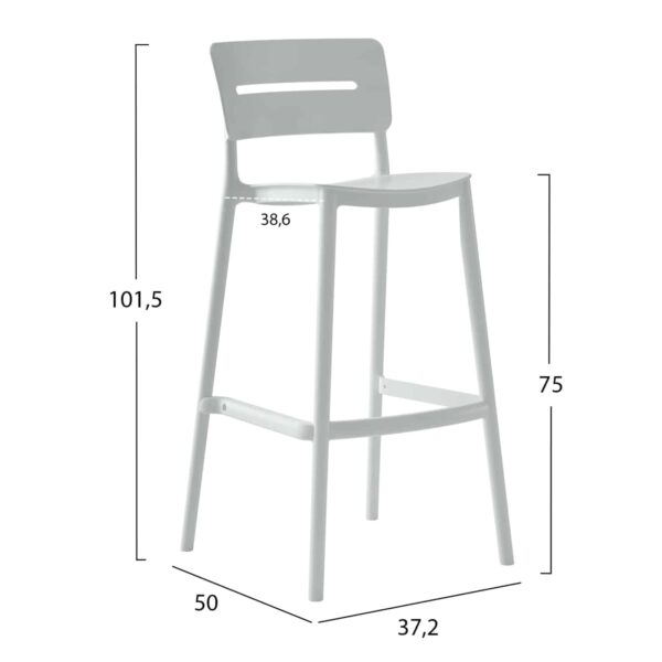 ΣΚΑΜΠΟ BAR ΠΟΛΥΠΡΟΠΥΛΕΝΙΟΥ SNOD2 HM6100.01 ΛΕΥΚΟ 37,2x50x101,5Υεκ. - Image 2