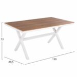 ΤΡΑΠΕΖΙ ΑΛΟΥΜΙΝΙΟΥ ΟΡΘΟΓΩΝΙΟ TAWNEE HM6037.02 ΛΕΥΚΟ-POLYWOOD ΦΥΣΙΚΟ 150x89,5x73Υεκ - Image 2