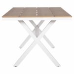 ΤΡΑΠΕΖΙ ΑΛΟΥΜΙΝΙΟΥ ΟΡΘΟΓΩΝΙΟ TAWNEE HM6037.02 ΛΕΥΚΟ-POLYWOOD ΦΥΣΙΚΟ 150x89,5x73Υεκ - Image 5