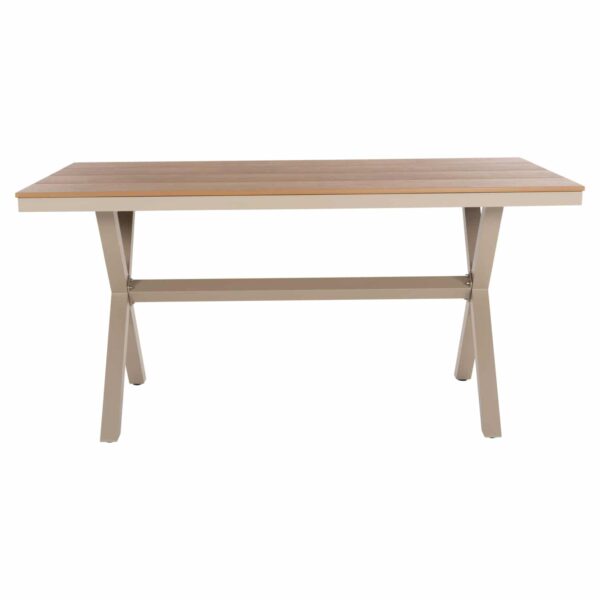 ΤΡΑΠΕΖΙ ΑΛΟΥΜΙΝΙΟΥ ΟΡΘΟΓΩΝΙΟ TAWNEE HM6037.04 ΣΑΜΠΑΝΙ-POLYWOOD ΦΥΣΙΚΟ 150x89,5x73Υ - Image 3