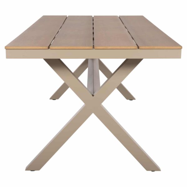 ΤΡΑΠΕΖΙ ΑΛΟΥΜΙΝΙΟΥ ΟΡΘΟΓΩΝΙΟ TAWNEE HM6039.04 ΣΑΜΠΑΝΙ-POLYWOOD ΦΥΣΙΚΟ 219,5x89,5x73Υ - Image 5