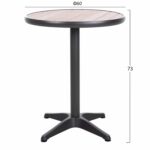 ΤΡΑΠΕΖΙ ΑΛΟΥΜΙΝΙΟΥ ΣΤΡΟΓΓΥΛΟ ALEXA HM6086.01 ΑΝΘΡΑΚΙ-POLYWOOD TOP ΦΥΣΙΚΟ Φ60x73Υεκ. - Image 2