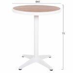 ΤΡΑΠΕΖΙ ΑΛΟΥΜΙΝΙΟΥ ΣΤΡΟΓΓΥΛΟ ALEXA HM6086.02 ΛΕΥΚΟ-POLYWOOD TOP ΦΥΣΙΚΟ Φ60x73Υεκ. - Image 2