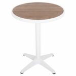 ΤΡΑΠΕΖΙ ΑΛΟΥΜΙΝΙΟΥ ΣΤΡΟΓΓΥΛΟ ALEXA HM6086.02 ΛΕΥΚΟ-POLYWOOD TOP ΦΥΣΙΚΟ Φ60x73Υεκ. - Image 3