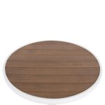 ΤΡΑΠΕΖΙ ΑΛΟΥΜΙΝΙΟΥ ΣΤΡΟΓΓΥΛΟ ALEXA HM6086.02 ΛΕΥΚΟ-POLYWOOD TOP ΦΥΣΙΚΟ Φ60x73Υεκ. - Image 4