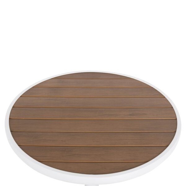 ΤΡΑΠΕΖΙ ΑΛΟΥΜΙΝΙΟΥ ΣΤΡΟΓΓΥΛΟ ALEXA HM6086.02 ΛΕΥΚΟ-POLYWOOD TOP ΦΥΣΙΚΟ Φ60x73Υεκ. - Image 4