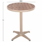 ΤΡΑΠΕΖΙ ΑΛΟΥΜΙΝΙΟΥ ΣΤΡΟΓΓΥΛΟ ALEXA HM6086.04 ΣΑΜΠΑΝΙ-POLYWOOD TOP ΦΥΣΙΚΟ Φ60x73Υεκ. - Image 2