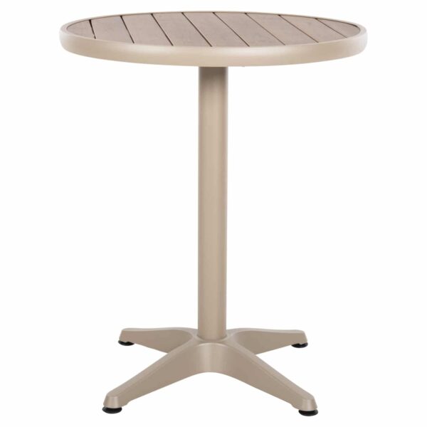 ΤΡΑΠΕΖΙ ΑΛΟΥΜΙΝΙΟΥ ΣΤΡΟΓΓΥΛΟ ALEXA HM6086.04 ΣΑΜΠΑΝΙ-POLYWOOD TOP ΦΥΣΙΚΟ Φ60x73Υεκ. - Image 3