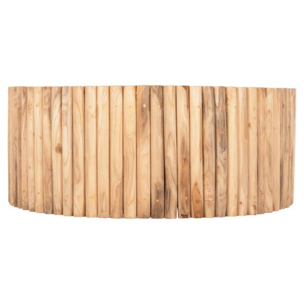 ΤΡΑΠΕΖΙ ΣΑΛΟΝΙΟΥ ΣΤΡΟΓΓΥΛΟ COOTER HM9862 ΚΛΑΔΙΑ TEAK-ΦΥΣΙΚΟ Φ100x40Υεκ. - Image 3