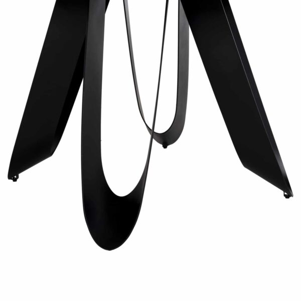 ΤΡΑΠΕΖΙ ΣΤΡΟΓΓΥΛΟ ZOD HM9852.03 ΓΚΡΙ ΜΑΡΜΑΡΟ ΚΕΡΑΜΙΚΟ TOP-ΜΑΥΡΑ ΜΕΤΑΛ.ΠΟΔΙΑ Φ135x74Υεκ - Image 5